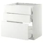 IKEA METOD МЕТОД / MAXIMERA МАКСИМЕРА, напольн шкаф / 3фронт пнл / 3ящика, белый / Рингхульт белый, 80x60 см 790.271.10 фото