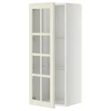 IKEA METOD МЕТОД, навісна шафа,полиці / скляні дверцята, білий / БУДБІН кремово-білий, 40x100 см 493.949.77 фото thumb №1