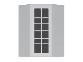 BRW Верхний кухонный шкаф Верди 60 см правый угол с дисплеем светло-серый матовый, греноловый серый/светло-серый матовый FL_GNWU_60/95_PV-SZG/JSZM фото