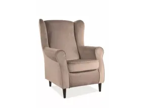 Кресло мягкое бархатное SIGNAL BARON Velvet, Bluvel 28 - бежевый фото