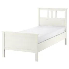 IKEA HEMNES ХЕМНЕС, каркас ліжка з матрацом, біла морилка/ОКРЕХАМН жорсткий, 90x200 см 595.368.15 фото