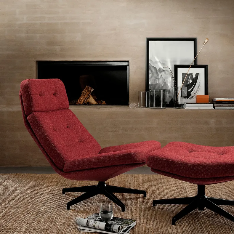 IKEA HAVBERG ХАВБЕРГ, вращающееся кресло, Lejde красно-коричневый 205.148.95 фото №2