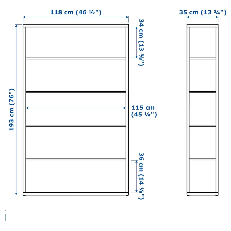 IKEA FJÄLKINGE ФЬЕЛЬКИНГЕ, стеллаж, белый, 118x193 см 602.216.83 фото №5