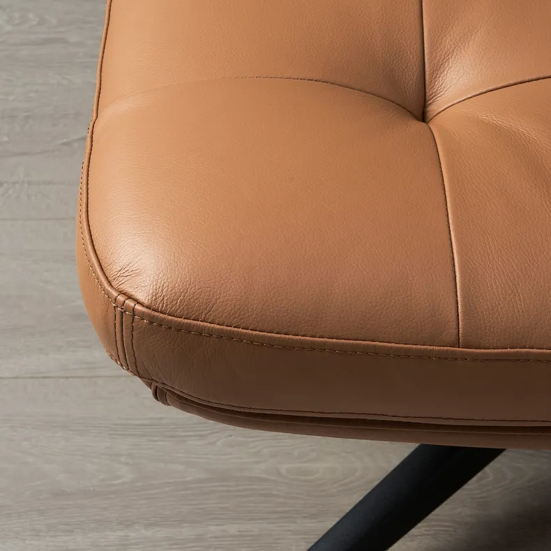 IKEA HAVBERG ХАВБЕРГ, крісло та підставка для ніг, ГРАНН / БОМСТАД золотаво-коричневий 394.853.22 фото №4