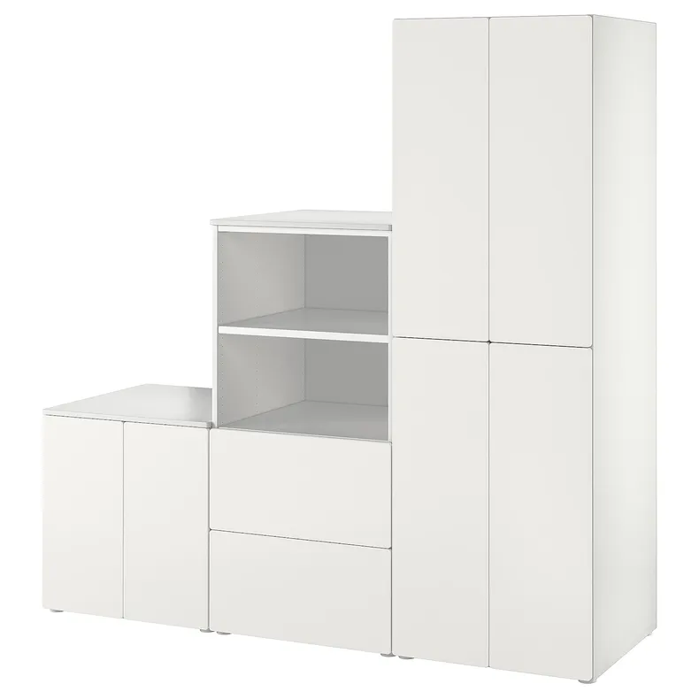 IKEA SMÅSTAD СМОСТАД / PLATSA ПЛАТСА, шафа, білий / білий, 180x57x181 см 594.860.71 фото №1