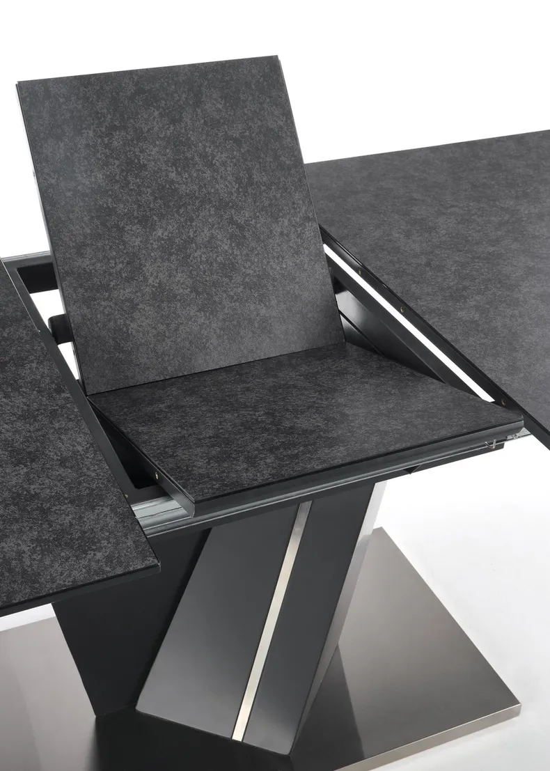 Обідній стіл розкладний HALMAR SALVADOR 160-200x90 см, стільниця - темно-сірий, ніжки - темно-сірі фото №9