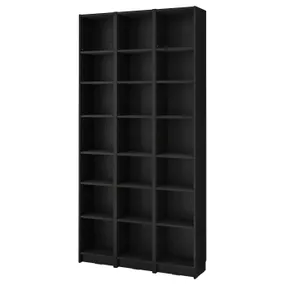 IKEA BILLY БІЛЛІ, комбінація книжк шаф з дод модул, чорний під дуб, 120x28x237 см 494.833.89 фото