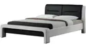 Кровать двуспальная HALMAR CASSANDRA 160x200 см бело-черная фото thumb №1