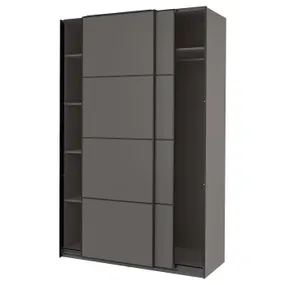IKEA PAX ПАКС / MEHAMN МЕХАМН, гардероб, темно-серый / 2стр темно-серый, 150x66x236 см 794.297.96 фото