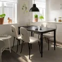 IKEA DANDERYD ДАНДЭРЮД / EBBALYCKE ЭББАЛЮККЕ, стол и 4 стула, черный / Идекулла бежевый, 130 см 595.601.17 фото thumb №2