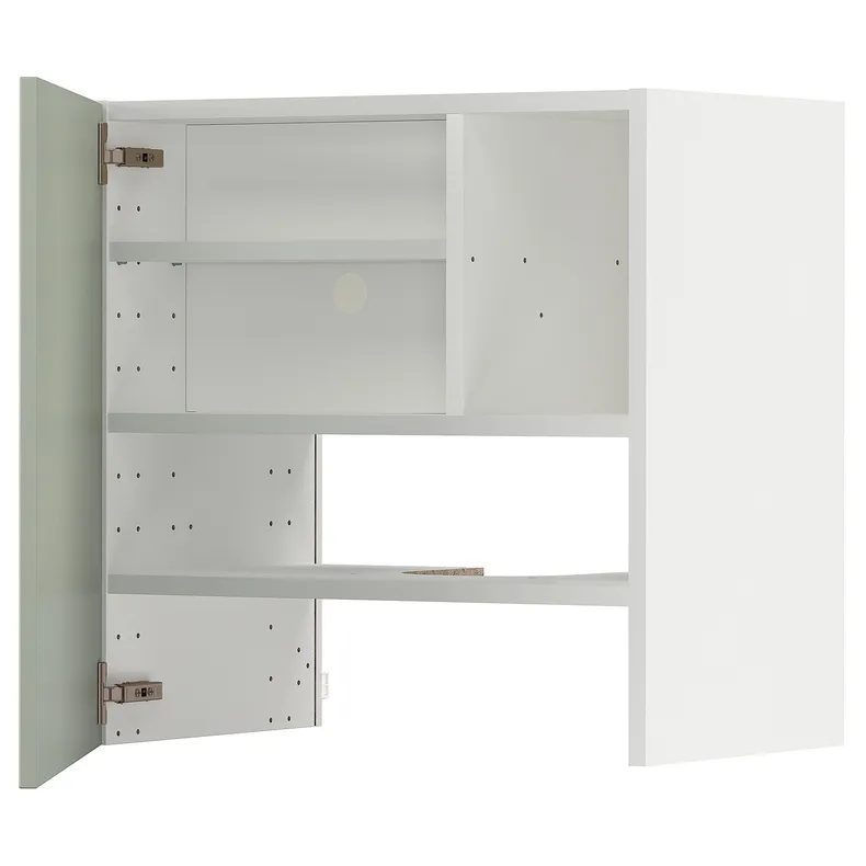 IKEA METOD МЕТОД, навесной шкаф д / вытяжки / полка / дверь, белый / светло-зеленый, 60x60 см 495.053.34 фото №1