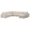 IKEA VIMLE ВІМЛЕ, чохол для кутов дивана-ліжка, 5-міс, з шезлонгом з широкими підлокітниками / Gunnared бежевий 194.242.97 фото thumb №2
