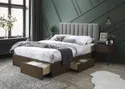 Двоспальне ліжко HALMAR З ящиками Gorashi 160x200 см сірий/горіх фото thumb №2