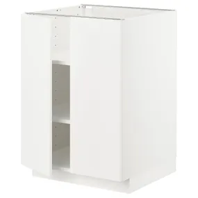 IKEA METOD МЕТОД, напольный шкаф с полками / 2дверцами, белый / белый, 60x60 см 794.557.33 фото