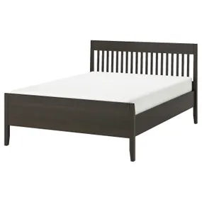 IKEA IDANÄS ИДАНЭС, каркас кровати, темно-коричневый / Лёнсет, 140x200 см 593.921.95 фото