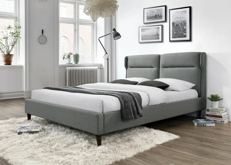 Кровать двуспальная HALMAR SANTINO 160x200 см серый фото №2