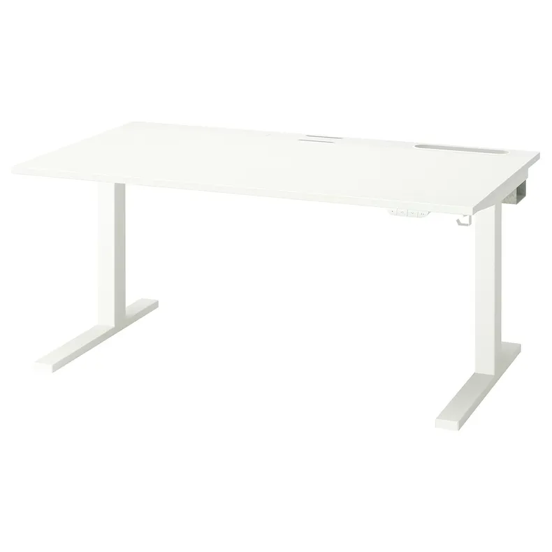 IKEA MITTZON МІТТЗОН, стіл регульований, електричний білий, 140x80 см 195.285.63 фото №2