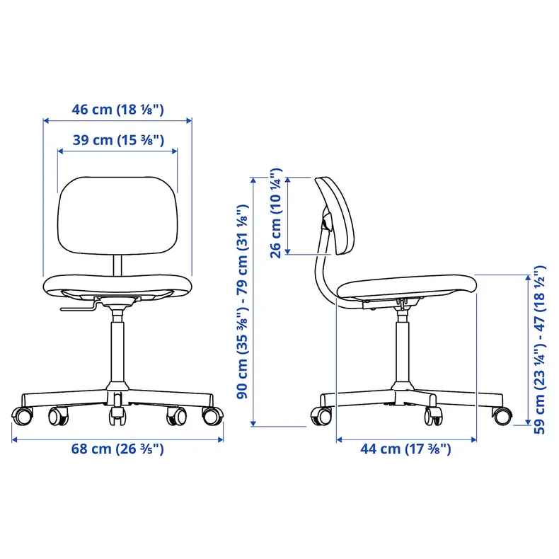 IKEA BLECKBERGET, вращающийся стул, Кловста белый/оранжево-коричневый 305.638.71 фото №2