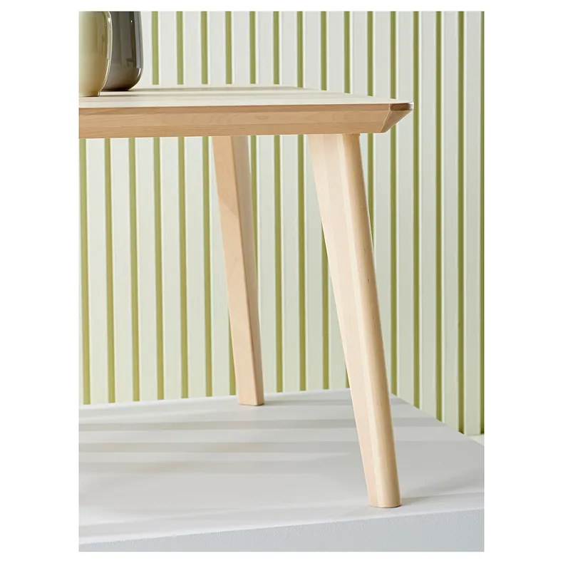 IKEA LISABO ЛИСАБО / ÄLVSTA ЭЛЬВСТА, стол и 2 стула, шпон ясеня / ротанг белый, 88x78 см 995.681.83 фото №2