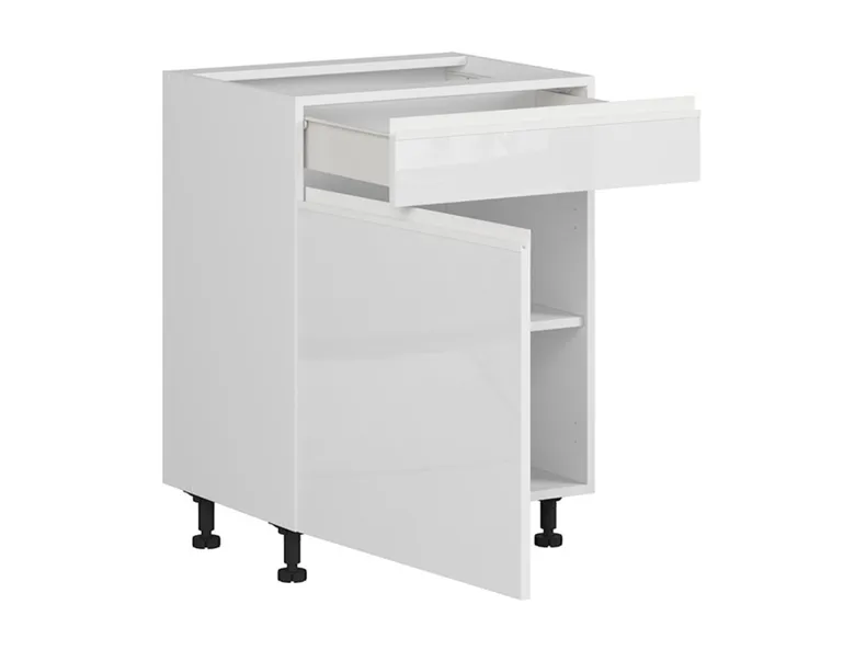 BRW Кухонный цокольный шкаф Sole 60 см левый с выдвижным ящиком белый глянец, альпийский белый/глянцевый белый FH_D1S_60/82_L/SMB-BAL/BIP фото №3
