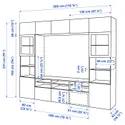 IKEA BESTÅ БЕСТО, шкаф для ТВ, комбин / стеклян дверцы, Дуб беленый / Лапвикен дуб беленый Стекло бесцветное, 300x42x231 см 394.110.10 фото thumb №9