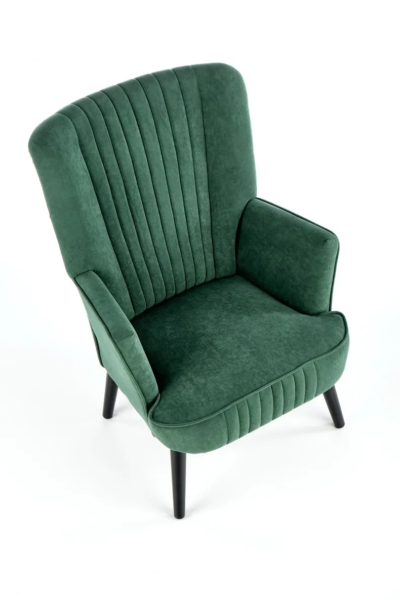 М'яке крісло оксамитове HALMAR DELGADO BLUVEL 78, темно зелений фото №7
