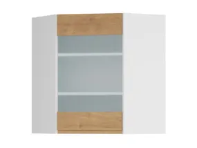 BRW Угловой кухонный шкаф Sole 60 см с витриной правый дуб арлингтон, альпийский белый/арлингтонский дуб FH_GNWU_60/72_PV-BAL/DAANO фото