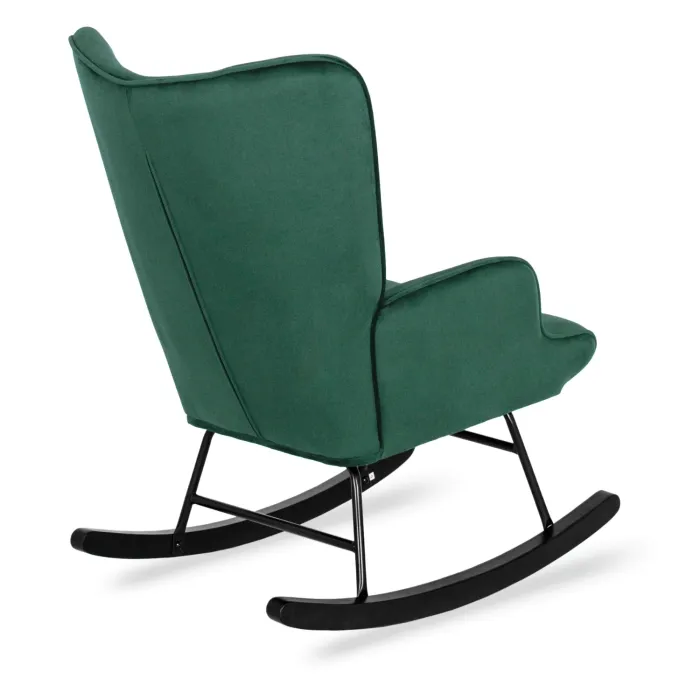 Кресло-качалка бархатное MEBEL ELITE ELIS Velvet, Зеленый фото №10