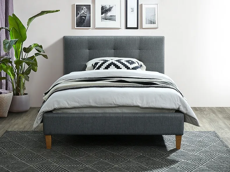 Ліжко односпальне SIGNAL TEXAS, тканина - сірий, 120X200 фото №2
