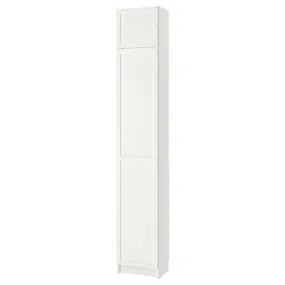 IKEA BILLY БІЛЛІ / OXBERG ОКСБЕРГ, стелаж додаткова верхня секція / двер, білий, 40x30x237 см 994.248.30 фото