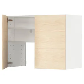 IKEA METOD МЕТОД, навесной шкаф д / вытяжки / полка / дверь, белый / аскерсундский узор светлый ясень, 80x60 см 395.043.92 фото