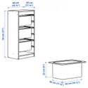 IKEA TROFAST ТРУФАСТ, комбінація для зберіган +контейнери, білий/темно-сірий, 46x30x94 см 295.333.09 фото thumb №4