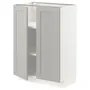IKEA METOD МЕТОД, підлогова шафа з полицями / 2 дверцят, білий / світло-сірий Lerhyttan, 60x37 см 994.600.50 фото