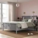 IKEA HEMNES ХЕМНЭС, каркас кровати с матрасом, окрашенный серый / Окреамн средней жесткости, 140x200 см 895.433.34 фото thumb №3