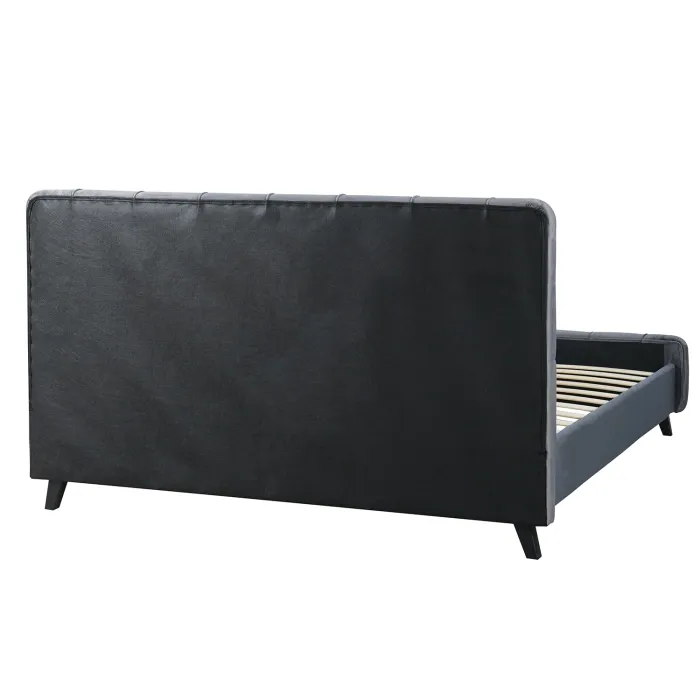 Кровать двуспальная бархатная MEBEL ELITE LINO Velvet, 160x200 см, Серый фото №13