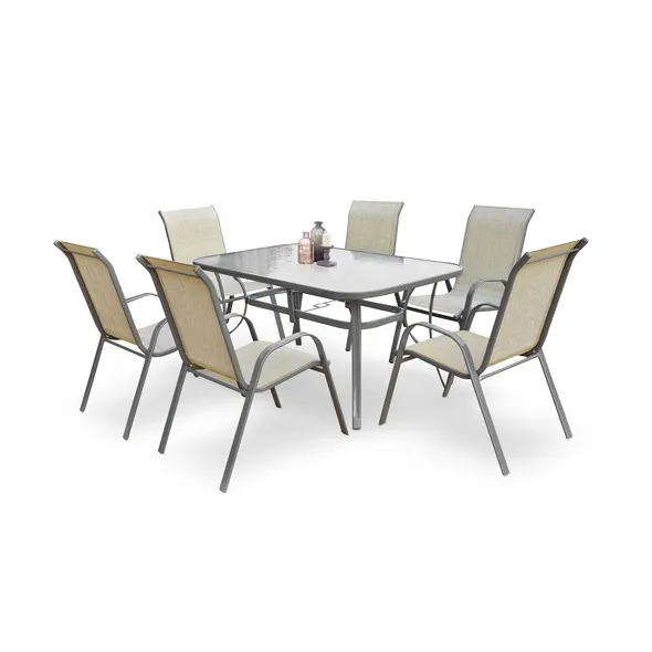 Садовый стол HALMAR MOSLER, 150х90х72 см, серый фото №2