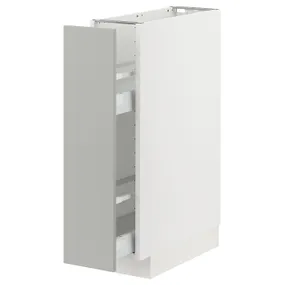 IKEA METOD МЕТОД / MAXIMERA МАКСИМЕРА, напольный шкаф / выдвижн внутр элем, белый / светло-серый, 20x60 см 595.393.24 фото