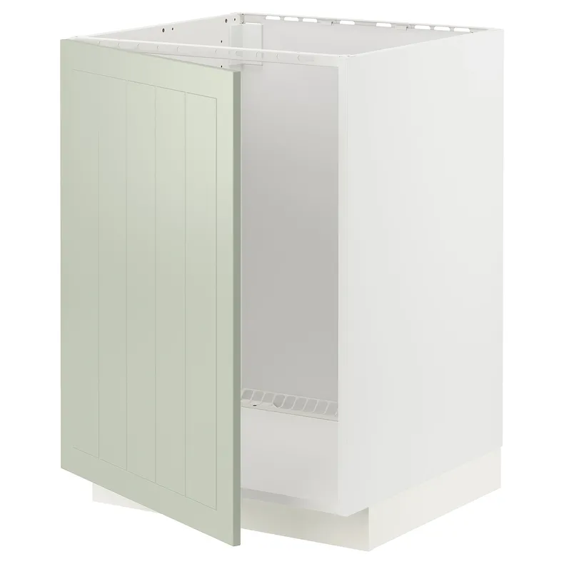 IKEA METOD МЕТОД, напольный шкаф для мойки, белый / светло-зеленый, 60x60 см 094.868.46 фото №1
