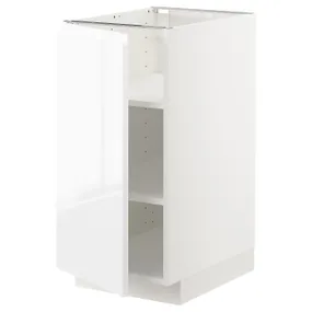IKEA METOD МЕТОД, напольный шкаф с полками, белый / Воксторп глянцевый / белый, 40x60 см 794.684.86 фото