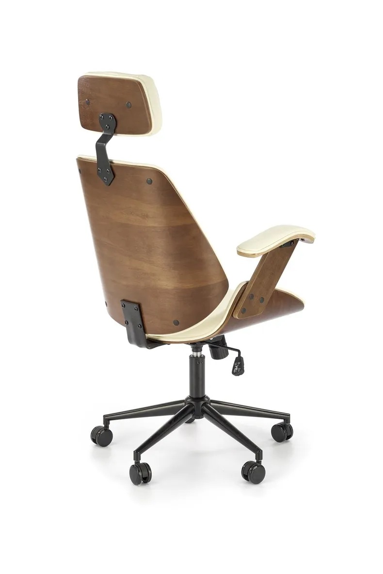 Кресло компьютерное офисное вращающееся HALMAR IGNAZIO, ореховый кремовый, экокожа фото №2