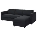 IKEA VIMLE ВІМЛЕ, 3-місний диван із кушеткою, САКСЕМАРА чорно-синій 093.991.42 фото thumb №1