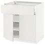 IKEA METOD МЕТОД / MAXIMERA МАКСІМЕРА, підлогова шафа, шухляда / 2 дверцят, білий / ВЕДДІНГЕ білий, 80x60 см 494.557.44 фото