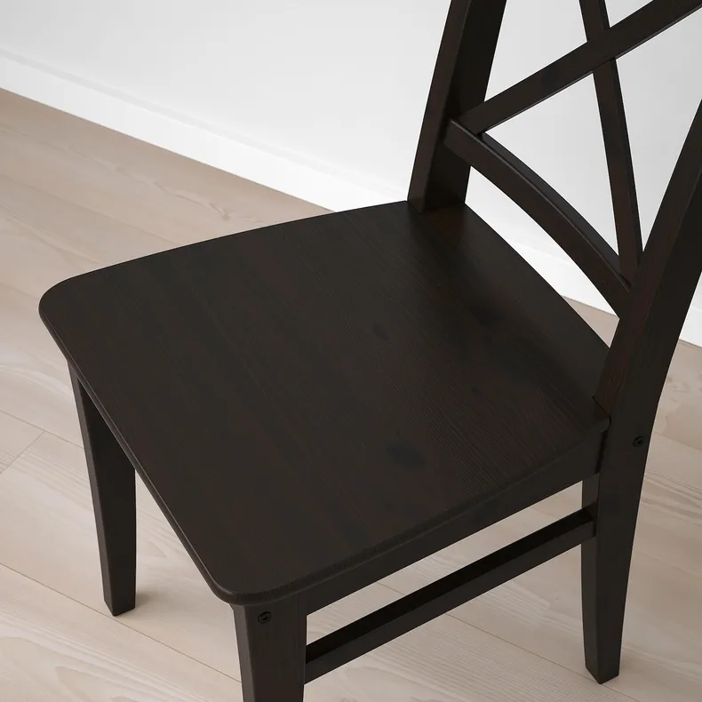 IKEA DANDERYD ДАНДЕРЮД / INGOLF ІНГОЛЬФ, стіл+4 стільці, сосна чорна / коричнева / чорна, 130x80 см 493.925.39 фото №5