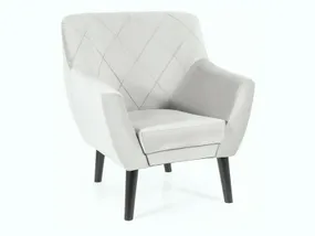 Кресло мягкое бархатное SIGNAL KIER 1 Velvet, Bluvel 03 - светло-серый / венге фото