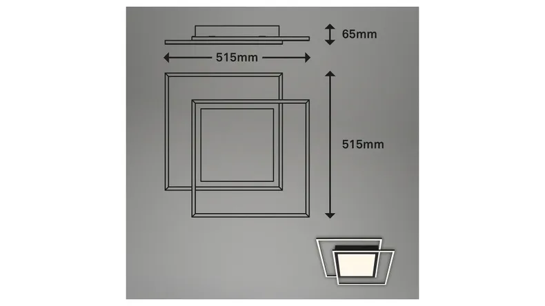 BRW Стельовий світильник Frame Center Led 3-точковий металевий чорний 085504 фото №5