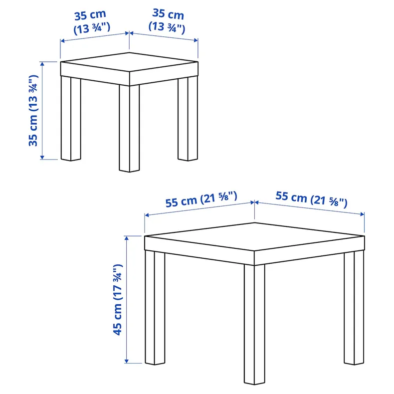 IKEA LACK ЛАКК, комплект столів, 2 шт, білий 594.427.27 фото №8