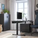 IKEA MITTZON МИТТЗОН, письменный стол, Шпон ясеня, окрашенный в черный / черный цвет, 140x80 см 895.281.21 фото thumb №3