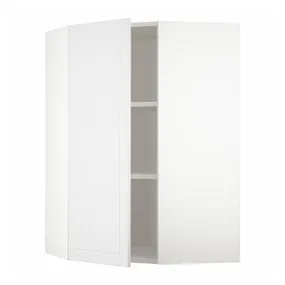 IKEA METOD МЕТОД, кутова навісна шафа з полицями, білий / стенсундський білий, 68x100 см 294.092.01 фото