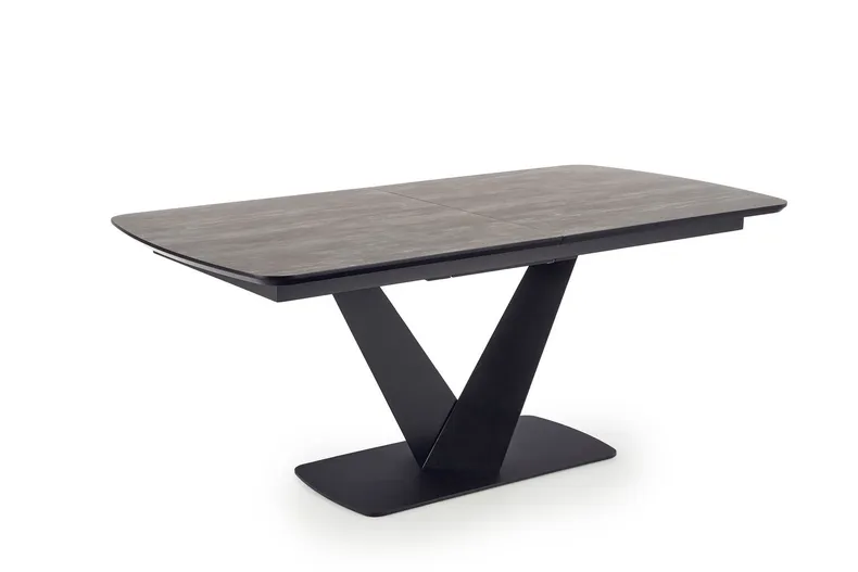 Обеденный стол раскладной HALMAR VINSTON 180-230x95 см, столешница - темно серая/черная, ножки - черные фото №11