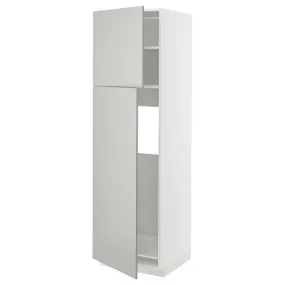 IKEA METOD МЕТОД, высокий шкаф д / холодильника / 2дверцы, белый / светло-серый, 60x60x200 см 095.391.85 фото